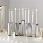 Geometric Metal Menorah - Silver