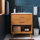 Mid-Century Open Storage Single Bathroom Vanity (24"&ndash;49") - Acorn