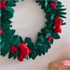 Felt Holly Wreath w/ Cardinals