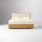 Ava Cerused Wood &amp; Upholstered Bed