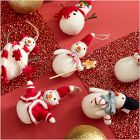 Large Felt Snowmen Ornaments (Set of 6)