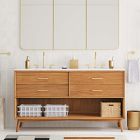 Mid-Century Open Storage Double Bathroom Vanity (63") - Acorn