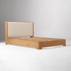 Ava Cerused Wood &amp; Upholstered Bed