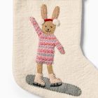Felt Polar Pals Stocking - Bunny Snow Boarding
