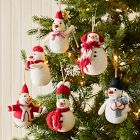 Large Felt Snowmen Ornaments (Set of 6)