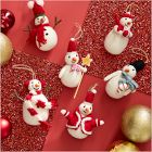 Large Felt Snowmen Ornaments (Set of 6)