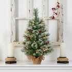 Pre-Lit Faux Flocked Berry &amp; Pine Tree