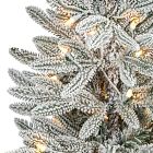 Pre-Lit Faux Potted Flocked Manchester Spruce Tree w/ Planter
