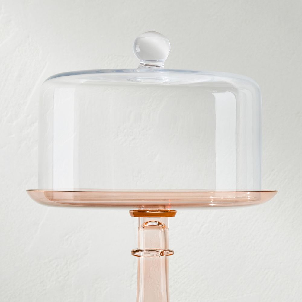 Estelle Colored Glass Cake Stand & Dome - Cake Dome
