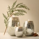Silver Crackle Mercury Candles - Balsam &amp; Cedar