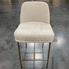 Open Box: Jack Metal Frame Counter Stool (26") - Performance Distressed Velvet Sand, Champagne Bronze