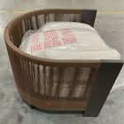 Open Box: Porto Aluminum Outdoor Lounge Chair - Dark Bronze, Brown Cord, Slub Weave Shore