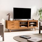 Mid-Century Glass Media Console (72"&ndash;80")