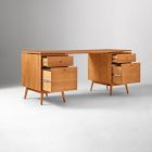Mid-Century Modular Desk w/ 2 File Cabinets (70") - ADA