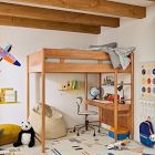 Mid-Century Full Loft Bed w/ Desk