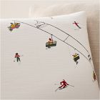 Embroidered Skier Pillow Cover