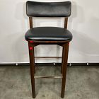 Open Box: Sadove Bar Stool (30.5") - Jet, Walnut Legs