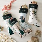 Embroidered Winter Scenes Stockings