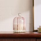 Striped Cloche Candles - Charred Plum