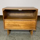 Open Box: Anton Solid Wood Grand Open Nightstand (28") - Dark Walnut