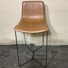 Open Box: Slope Leather Bar Stool (30"H) - Saddle Leather Nut, Powder Coated Iron