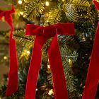 Red Velvet Clip-On Bow Ornaments (Set of 6)