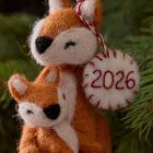 Baby's First Christmas Felt Foxes Ornament
