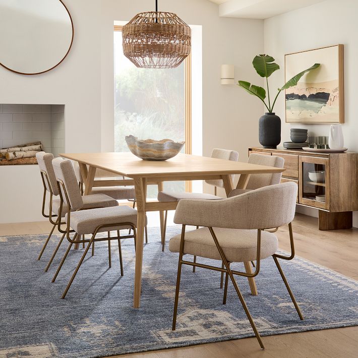 Wire Frame Dining Arm Chair, Upholstered | West Elm
