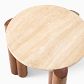 Video 1 for Travertine Solid Wood Side Table (23")