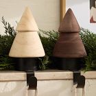 Stacked Wood Tree Stocking Holders