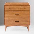Mid-Century 3-Drawer Narrow Dresser with Removable Topper (36")