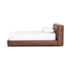 Curved Modern Faux Leather Bed