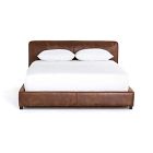 Curved Modern Faux Leather Bed
