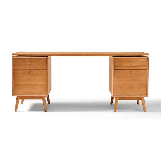 Mid-Century Modular Desk w/ 2 File Cabinets | West Elm