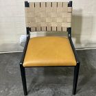 Open Box: Dunham Dining Chair - Ludlow Leather Sesame, Black, Sand Straps