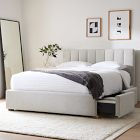 Emmett Channeled Side Storage Bed - Wood Legs
