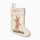 Felt Polar Pals Stocking - Bunny Snow Boarding