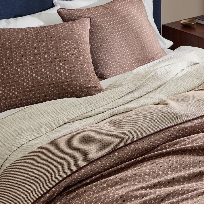 Reversible Micro Pattern Duvet Cover & Shams | West Elm