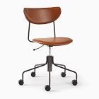 Open Box: Petal Fully Upholstered Office Chair - Saddle Leather Nut, Dark Bronze
