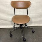 Open Box: Petal Fully Upholstered Office Chair - Saddle Leather Nut, Dark Bronze