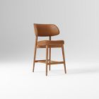Open Box: Hyde Leather Counter Stool (26") - Ludlow Leather Sesame, Cool Walnut