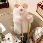 Felt Skiing Mouse Ornament - Blue