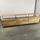 Open Box: Industrial Storage Media Console (80") - Raw Mango, Blackened Steel