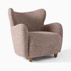 Open Box: Jodi Wing Chair - Deluxe Boucle Cobblestone, Almond