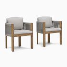 Open Box: Porto Outdoor Dining Chairs, Set of 2 -  Driftwood, Frost Gray