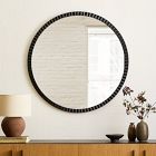Frida Fluted Wood Round Wall Mirror