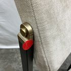 Open Box: Freeman Pivot Back Dining Chair - Performance Distressed Velvet Sand, Textured Antique Bronze