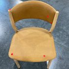Open Box: Marcus Samuelsson Leather Dining Chair - Ludlow Leather Sesame, Blonde