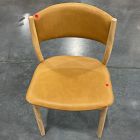 Open Box: Marcus Samuelsson Leather Dining Chair - Ludlow Leather Sesame, Blonde