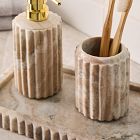 Fluted Marble Bath Accessories